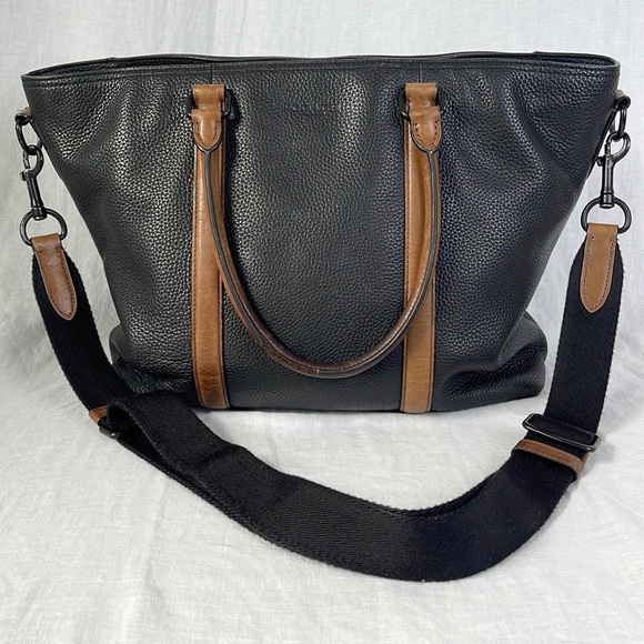 Vintage Coach Harness Metropolitan Tote Black Brown Leather - Picture 1 of 16